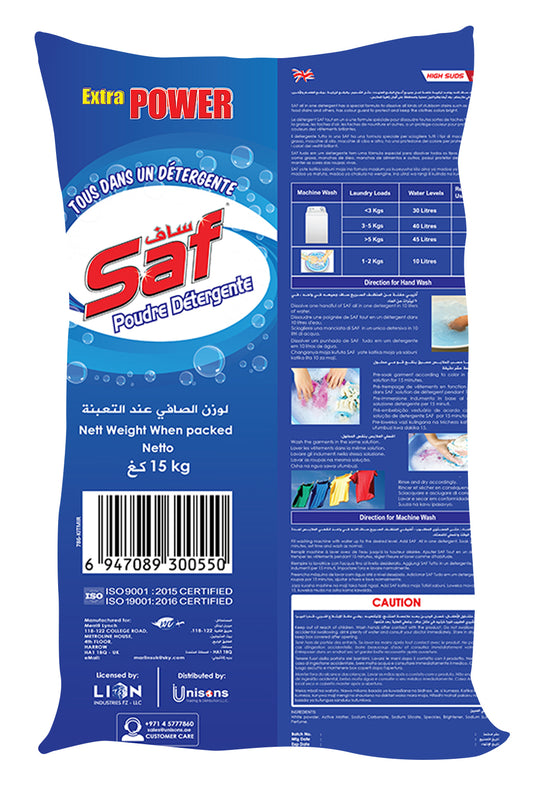 Saf Detergent Powder Blue 15KG