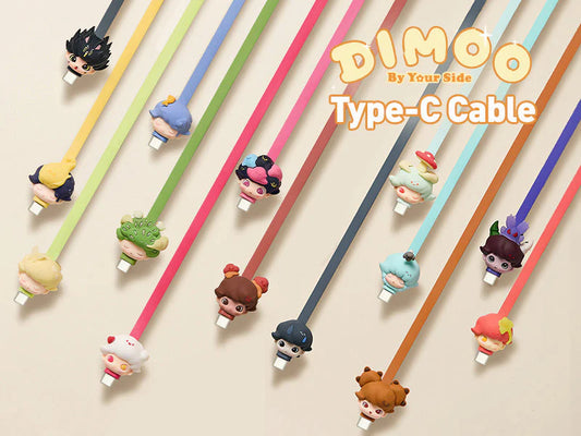 POP MART Dimoo By Your Side Series - Type C Charging Cable Blind Box Suitable for iPhone 15 above Series, Android & Other USB-C Devices