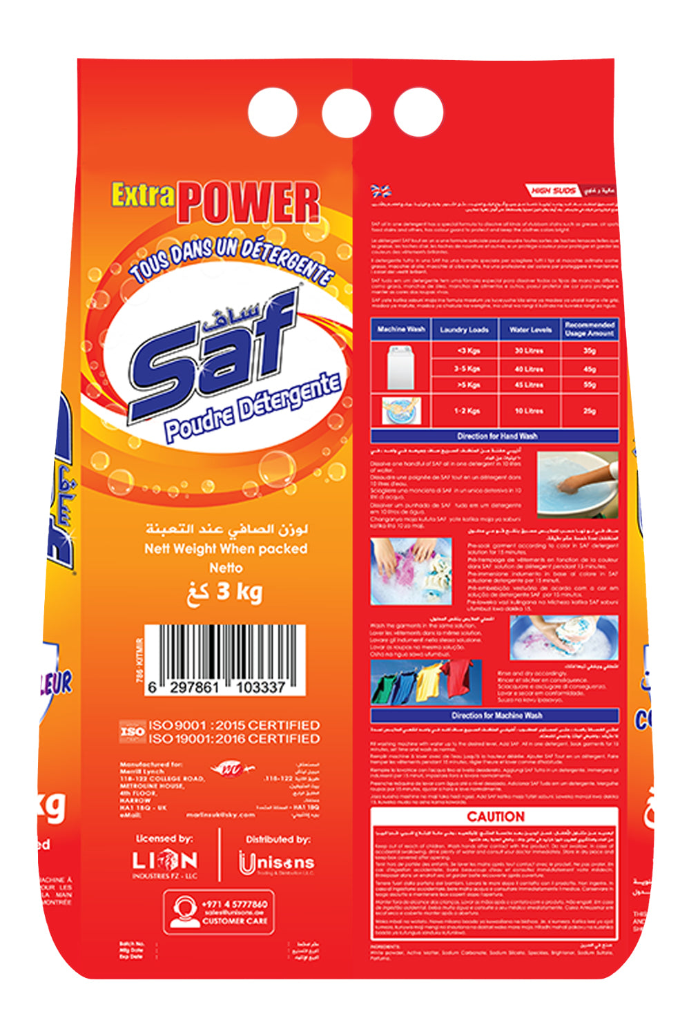 Saf Détergent en Poudre Orange 3KG