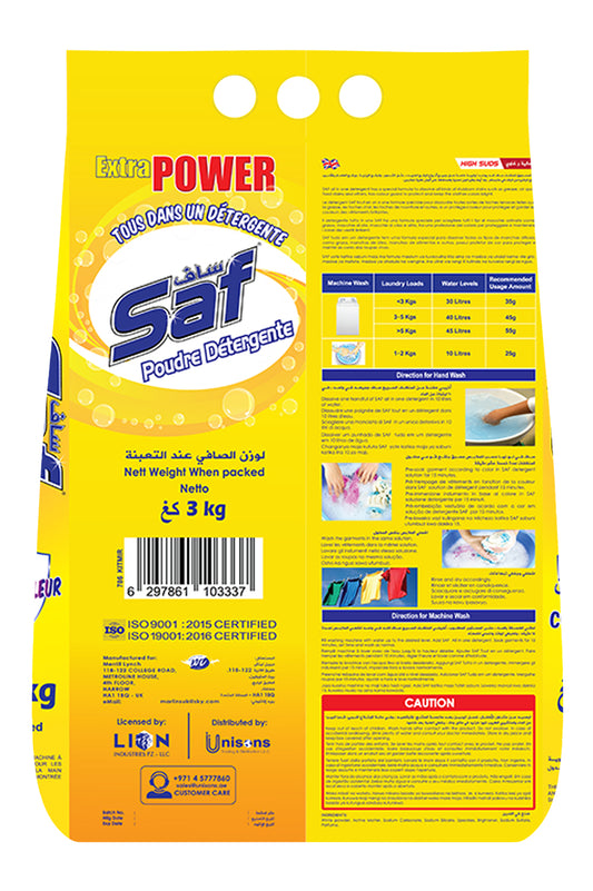 Saf Detergent Powder Yellow 3KG