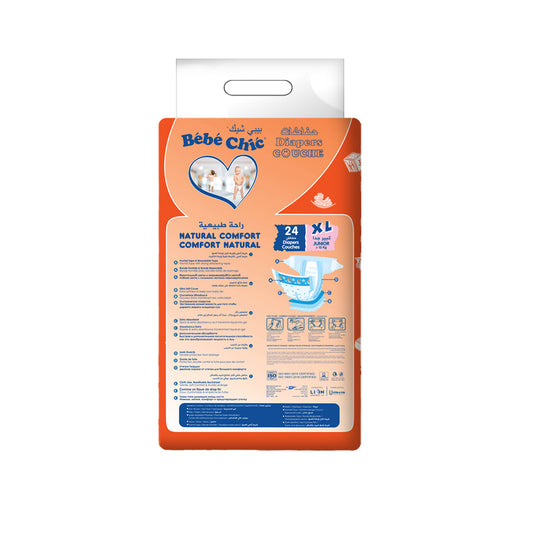 Bebe Chic Baby Diapers XL – 12 KG+ (24 Pc/pack)