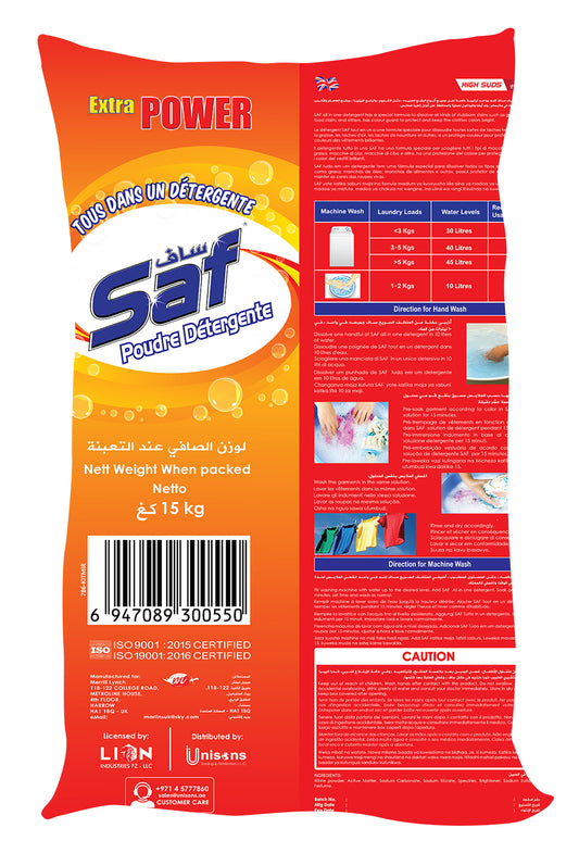Lessive en poudre Saf Orange 15 kg