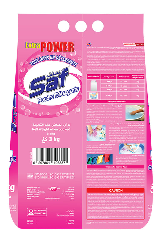 Lessive en poudre Saf rose 3 kg