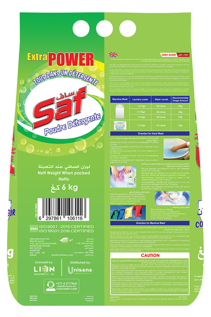 Lessive en poudre Saf verte 6 kg
