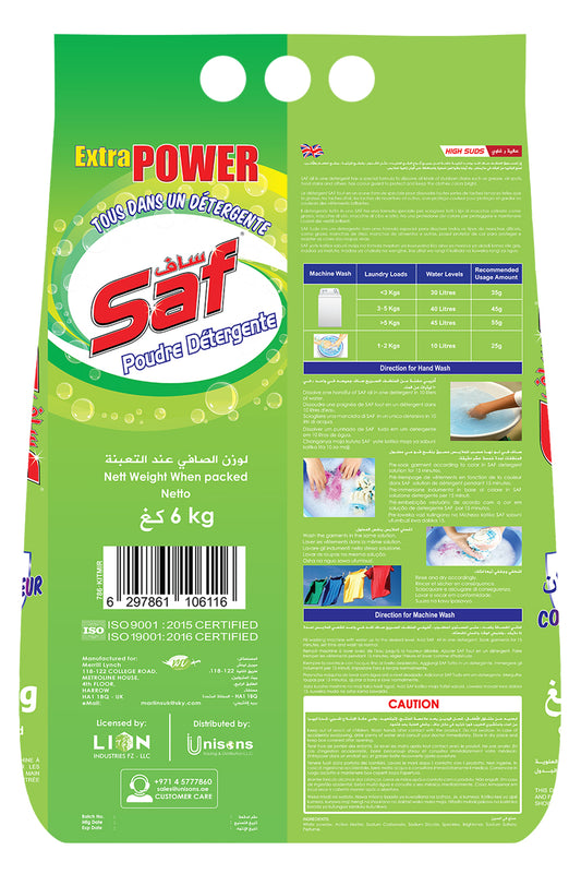 Lessive en poudre Saf verte 6 kg