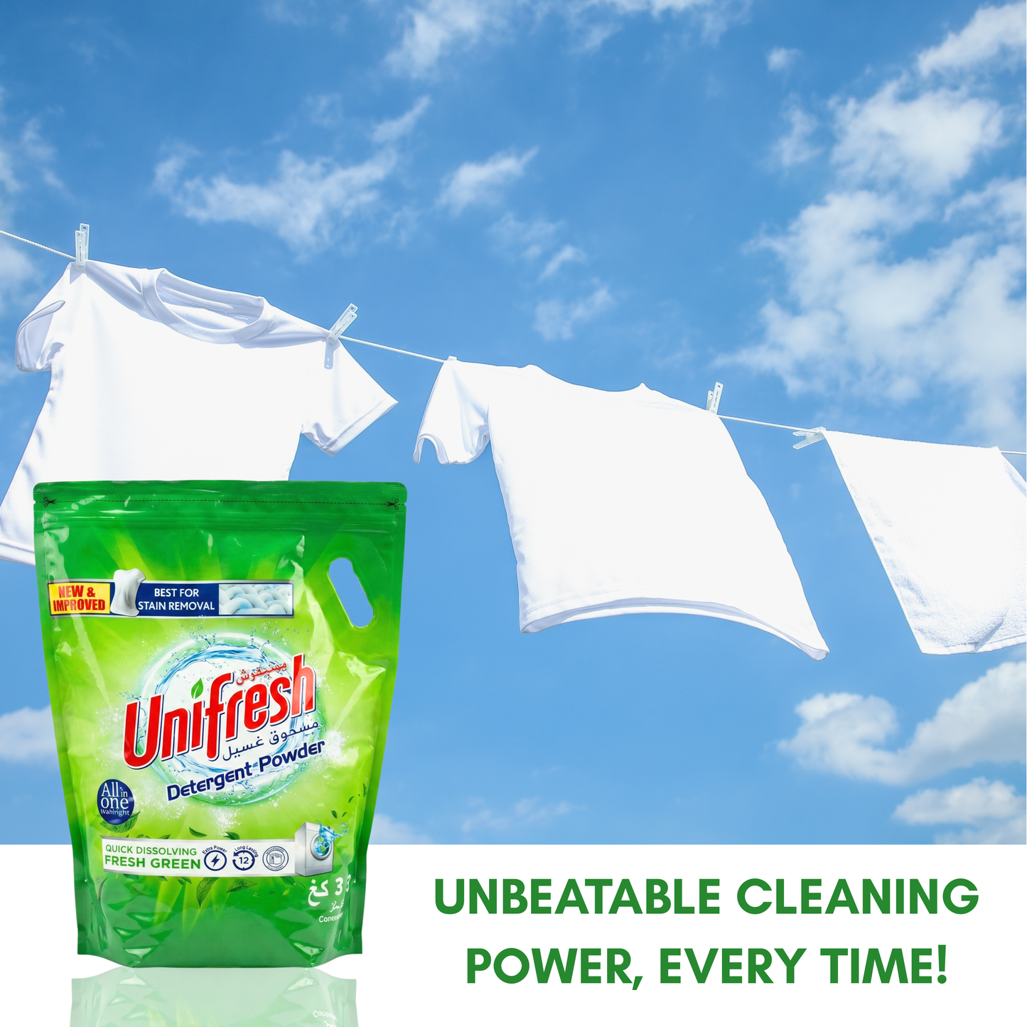 Unifresh Detergent Powder Green 3KG