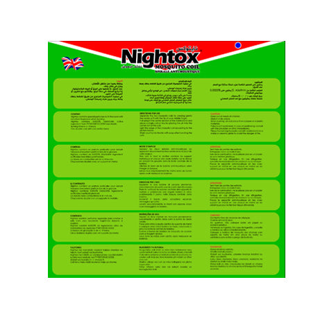 Bobine anti-moustiques Nightox verte (10 pièces/boîte)