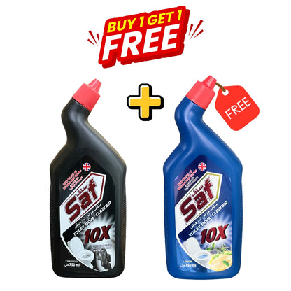 Buy 1 Get 1 FREE: Saf Toilet Bowl Cleaner Black 750ml + FREE Saf Toilet Bowl Cleaner Blue 750ml