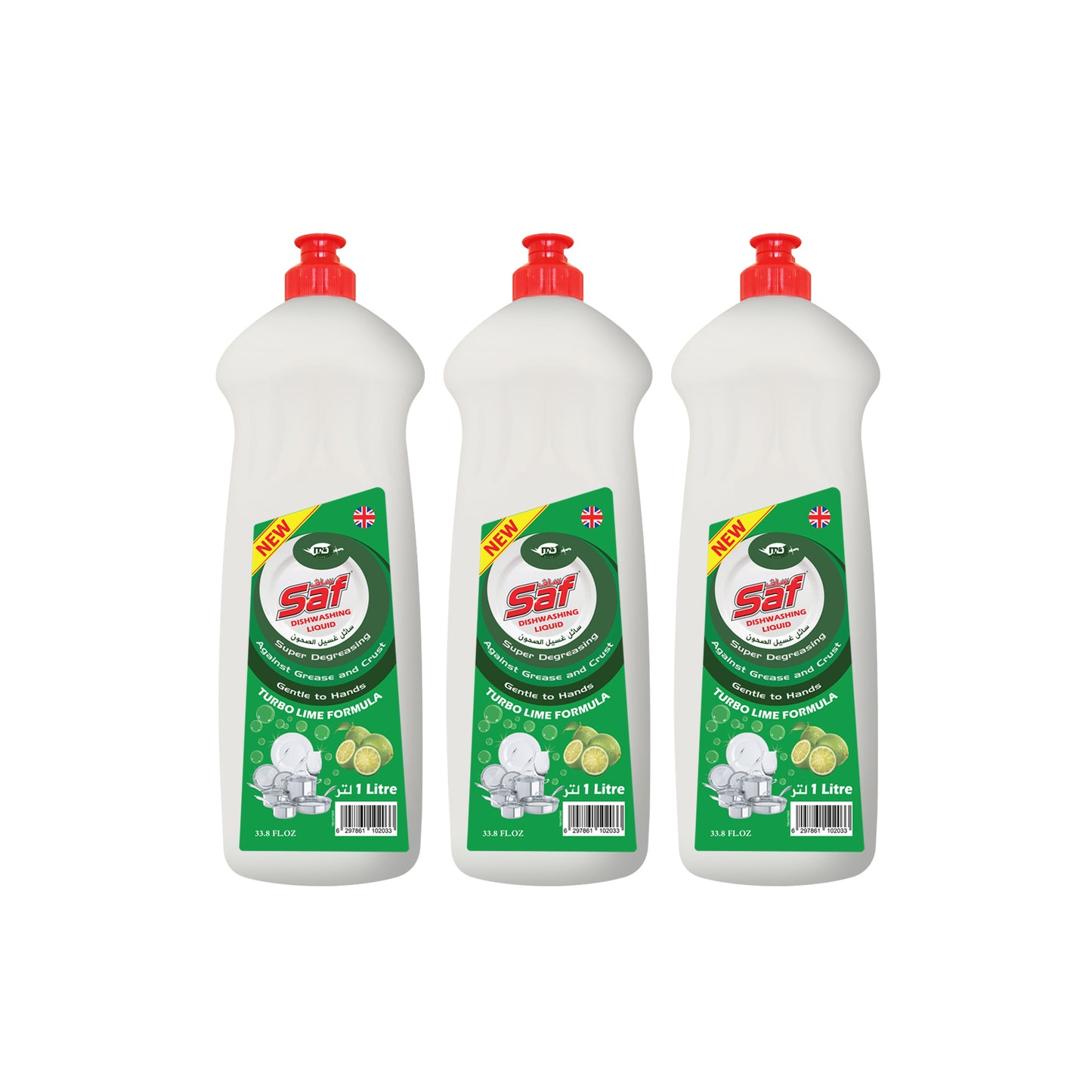 Liquide vaisselle Saf vert SW3 (lot de 3)