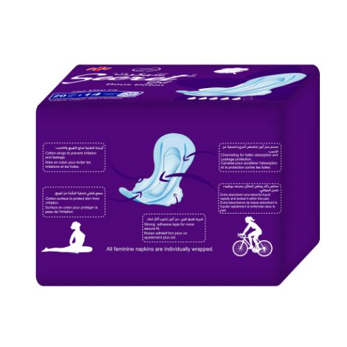 Serviettes hygiéniques Secret Girl violettes – 34 serviettes par paquet 