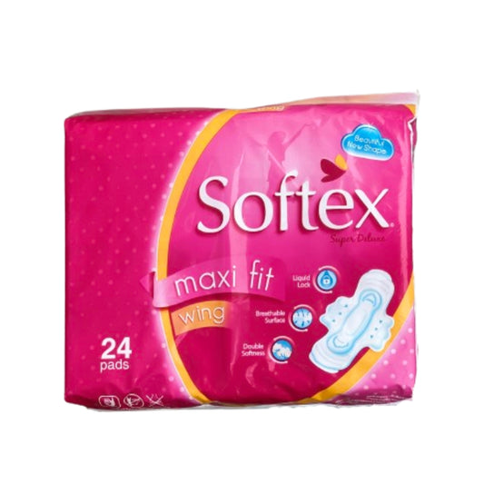 Serviettes hygiéniques Softex Maxi avec ailes, paquet de 24 pièces 
