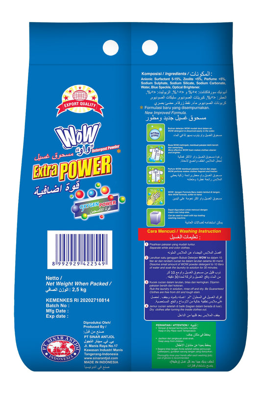 Lessive en poudre Wow Bleu 2,5 kg