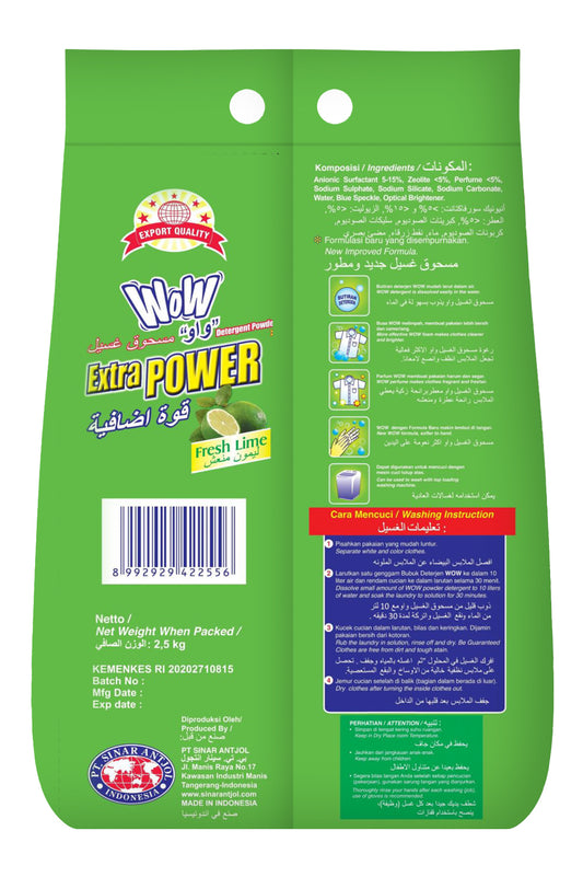 Lessive en poudre Wow vert citron 2,5 kg