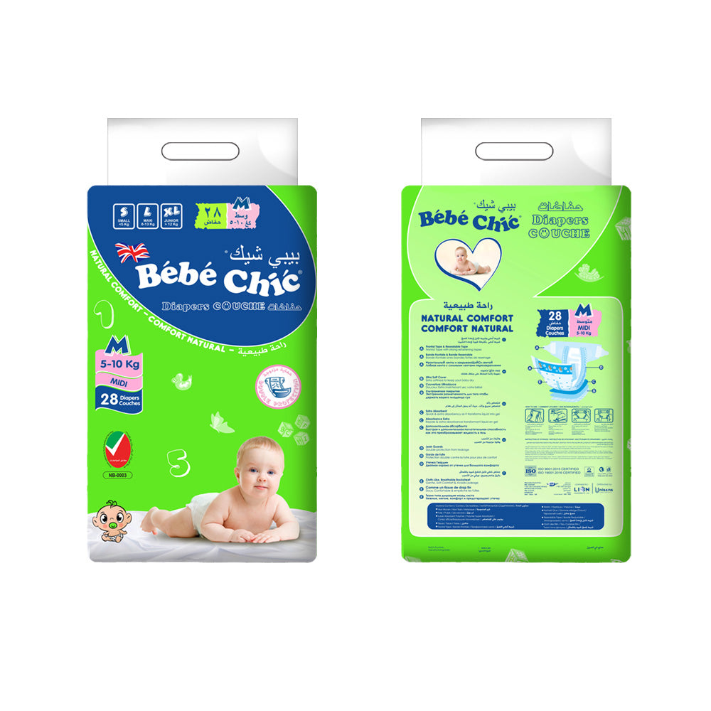 Bebe Chic Baby Diapers Medium – (28 Pc/pack)